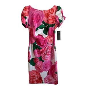 Karl Lagerfeld Paris Pink Rose/Floral Print Sheath Dress -Size 4 - NEW